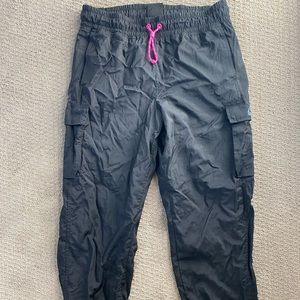 black track material nike joggers